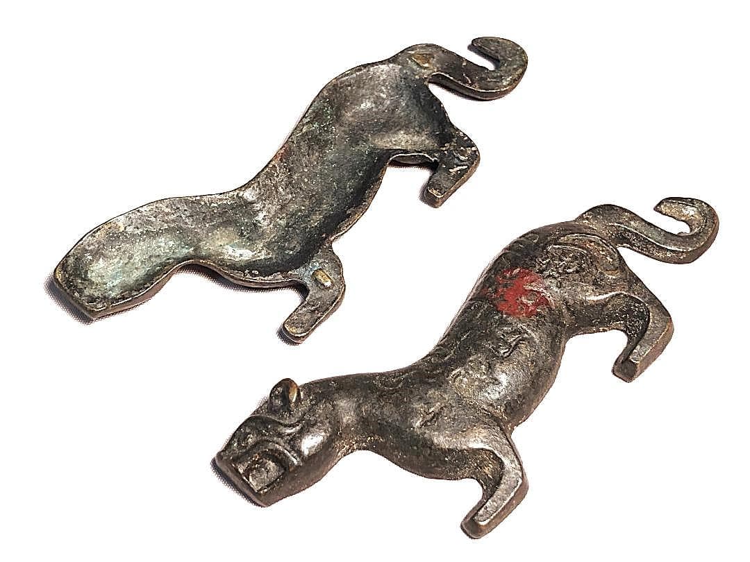 【 虎形割符 　明～清朝期 】 　倣古春秋戦国時代兵符　中華古玩