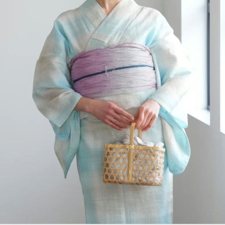 【新品】浴衣セット　 近江ちぢみ 本麻　日本製　高級　大人洗える　夏着物　単衣