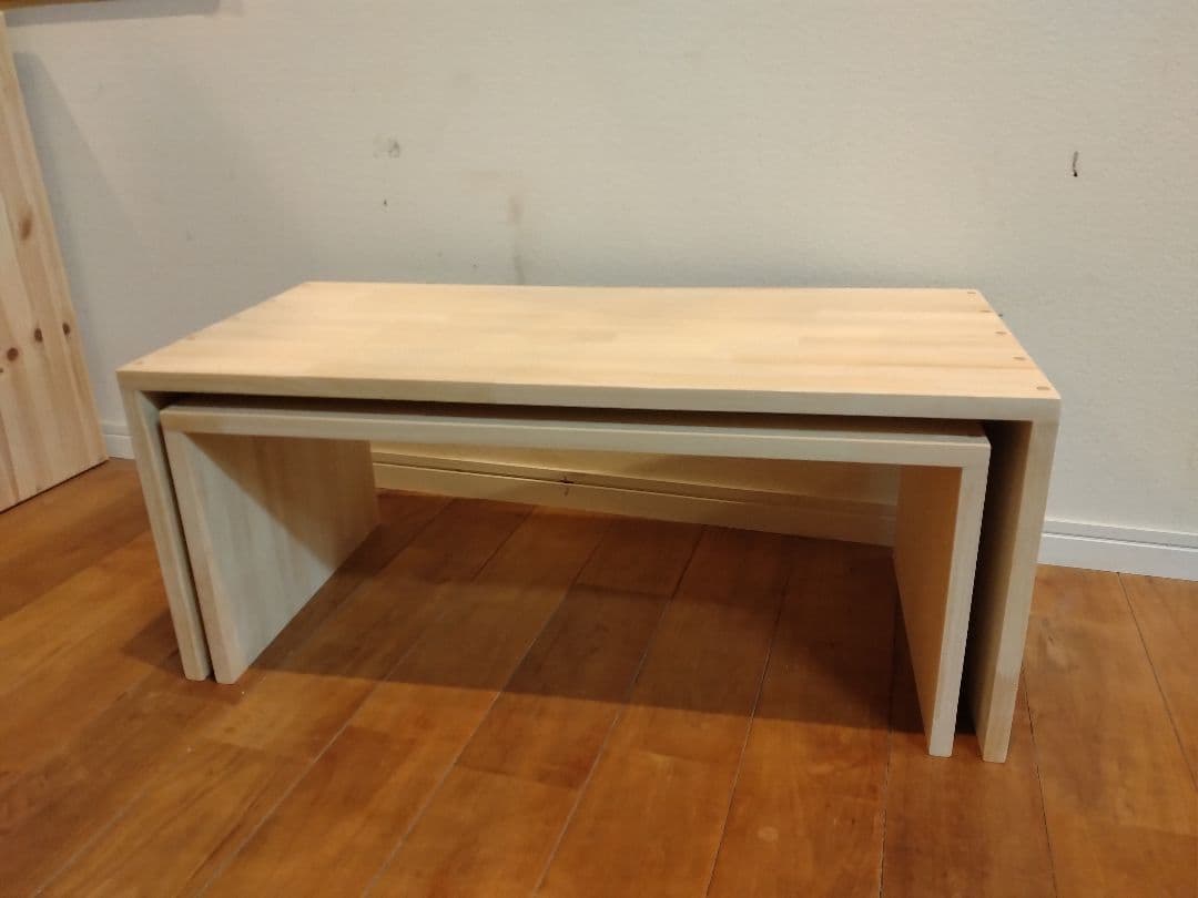 木製　ハンドメイド　オーダー　コの字型　踏み台　ベンチ　水槽台　サイドテーブル