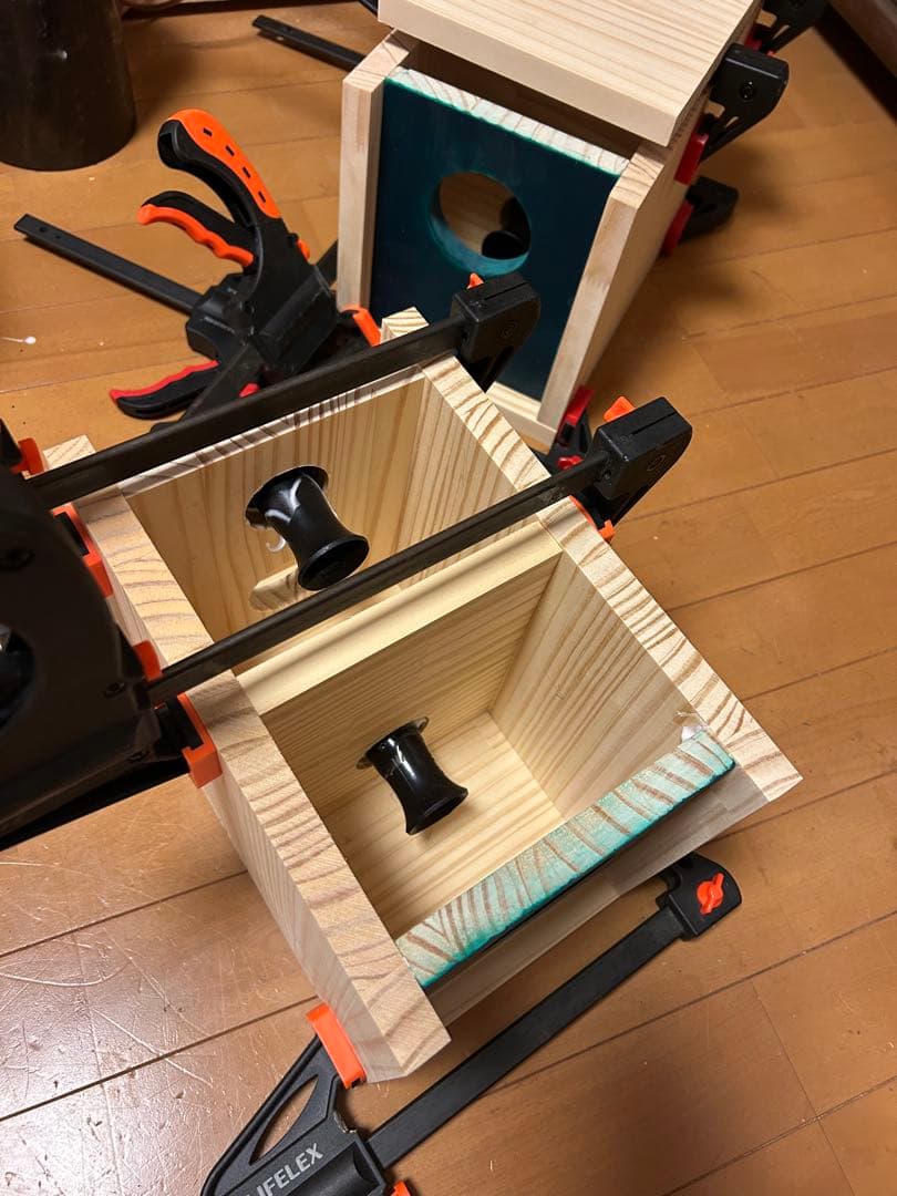 自作スピーカー ダブルバスレフ型グリーンバッフル