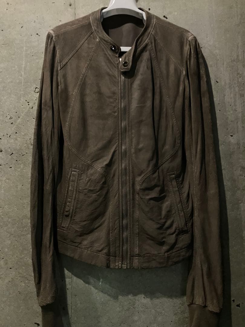 Rick Owens インターシャ シングルライダースブリスター加工 DUST