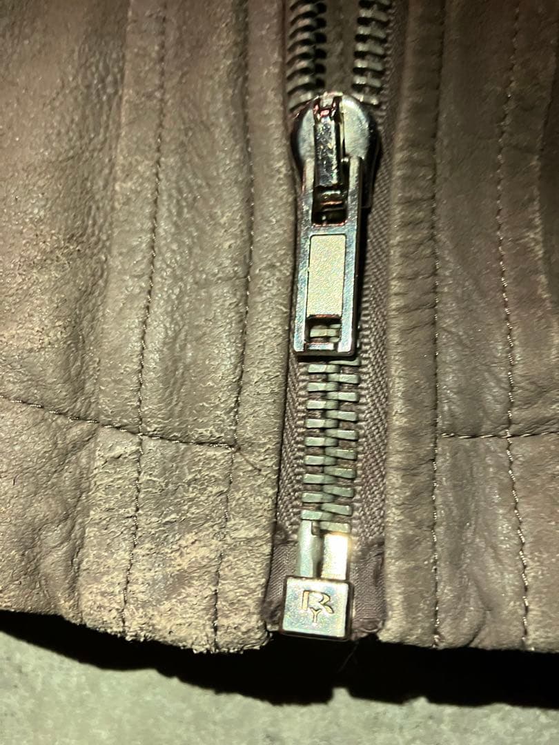 Rick Owens インターシャ シングルライダースブリスター加工 DUST