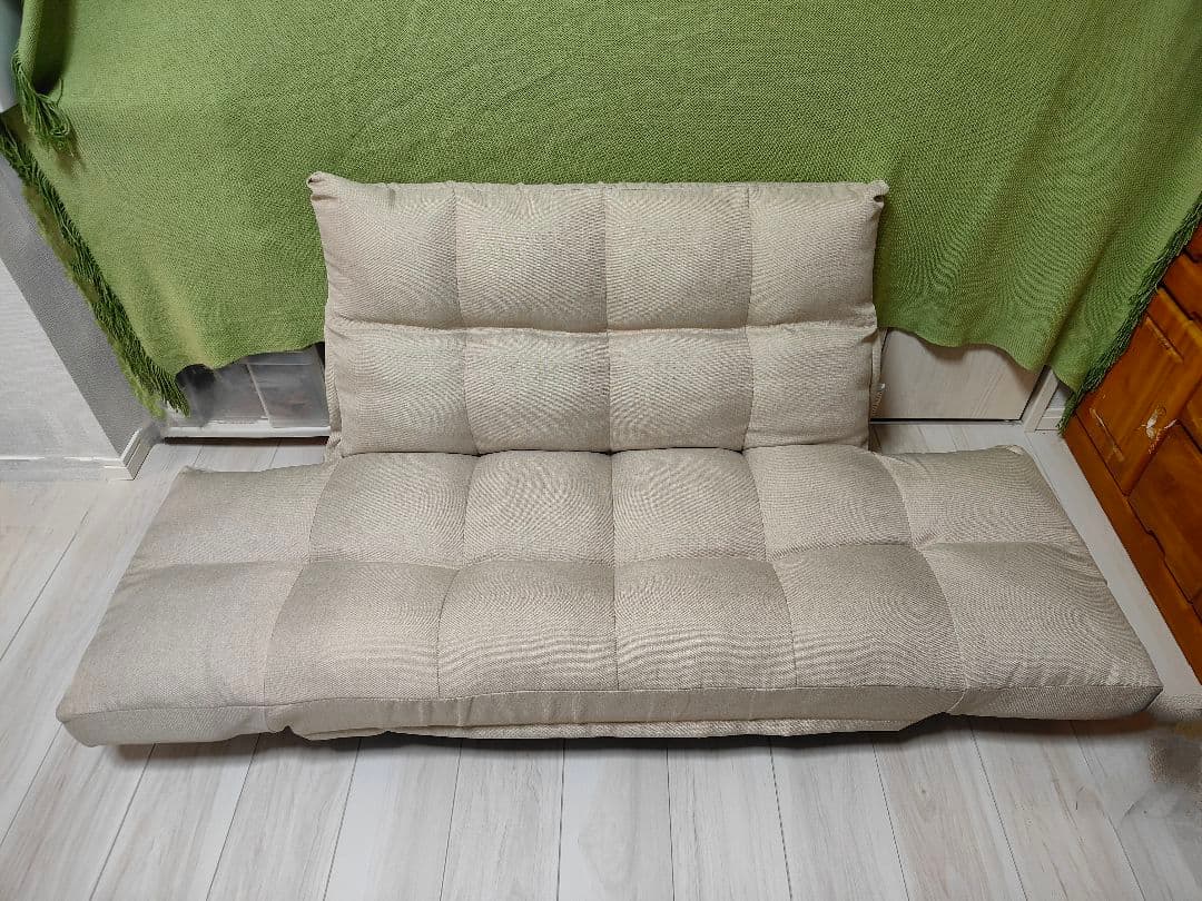 【ベルーナ】カウチソファ LIRAKU　（ベージュ）