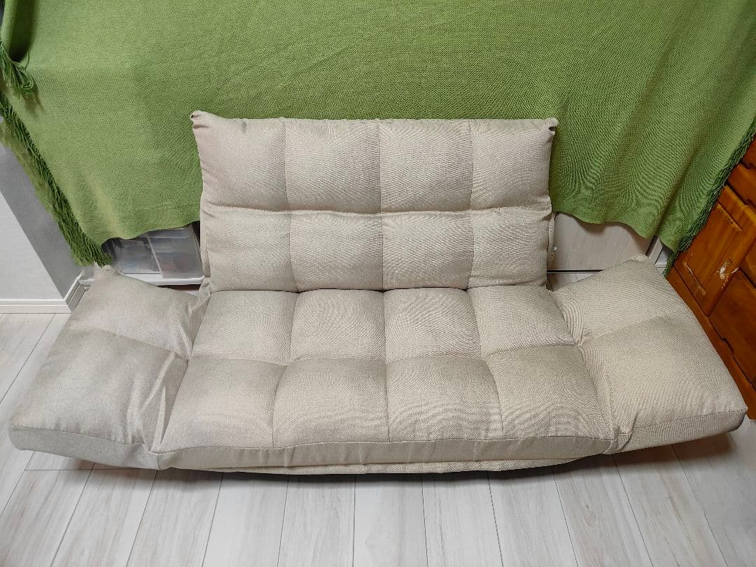 【ベルーナ】カウチソファ LIRAKU　（ベージュ）