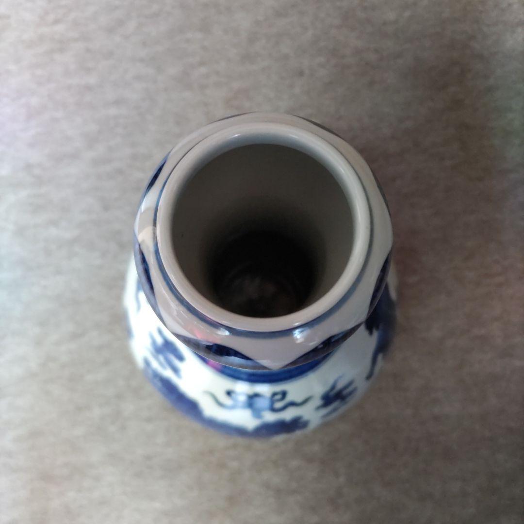 景徳鎮　獅子花瓶　D289