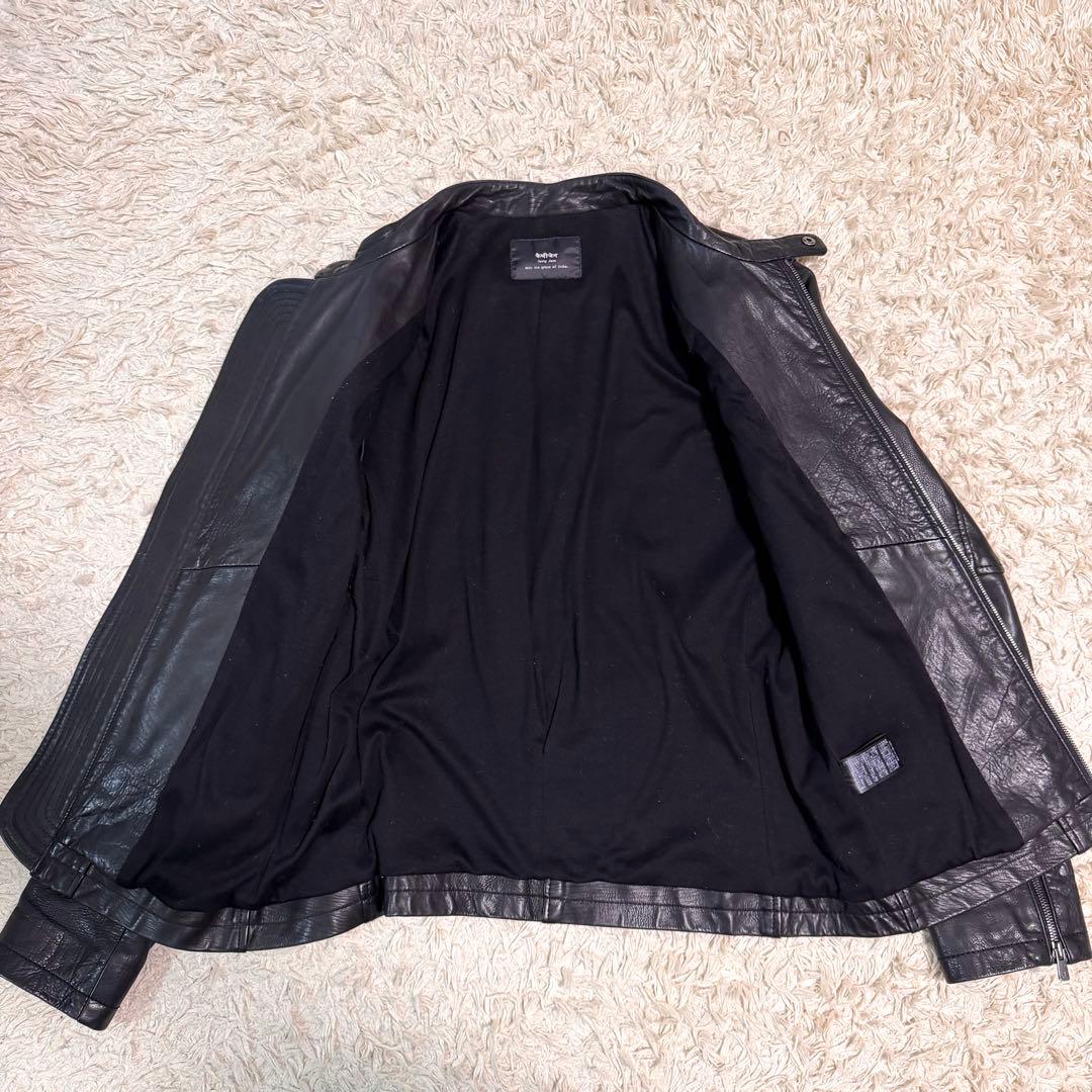 極美品　cathy jane　シングルライダースジャケット　カーフレザー