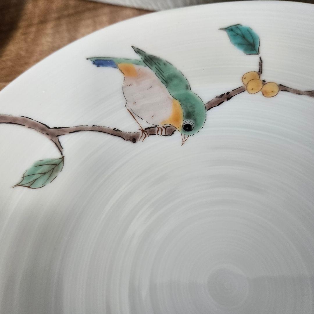 九谷焼 青郊 小鳥絵柄 陶器プレート 5枚セット