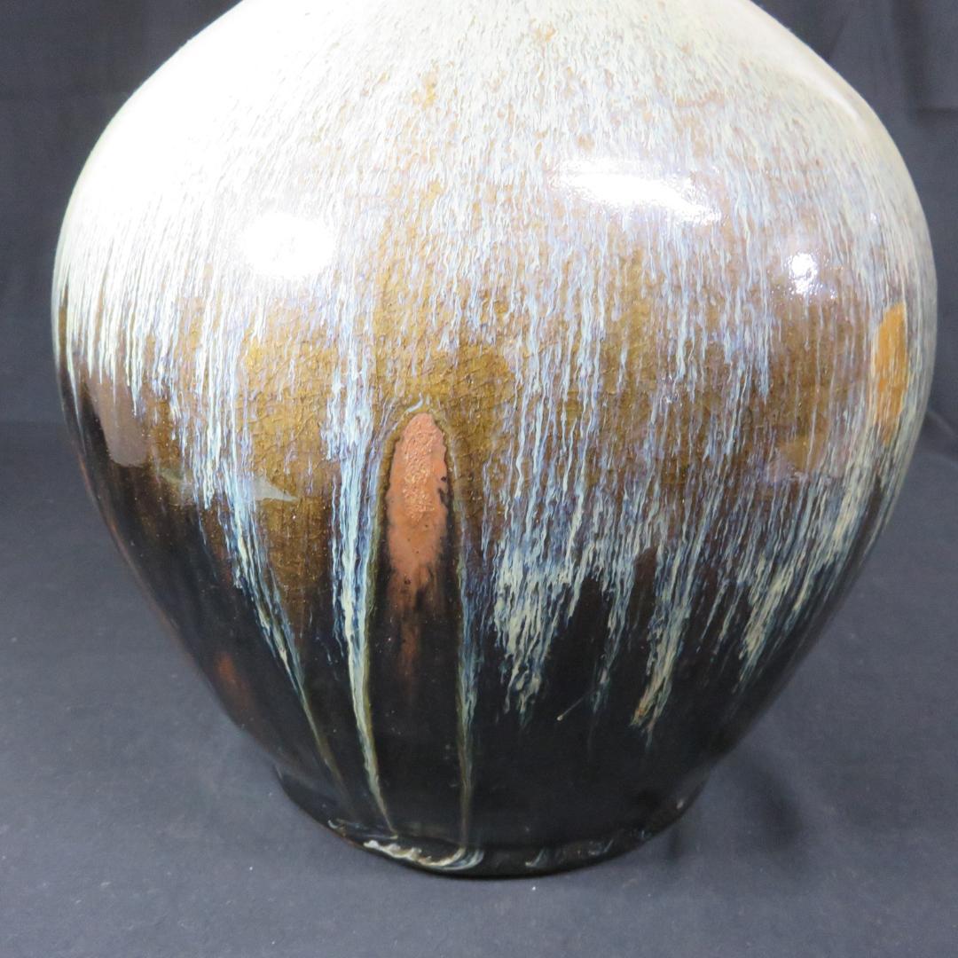 大徳利 会津本郷焼 古作 民芸 民藝 インテリア 飾り 蓋つき