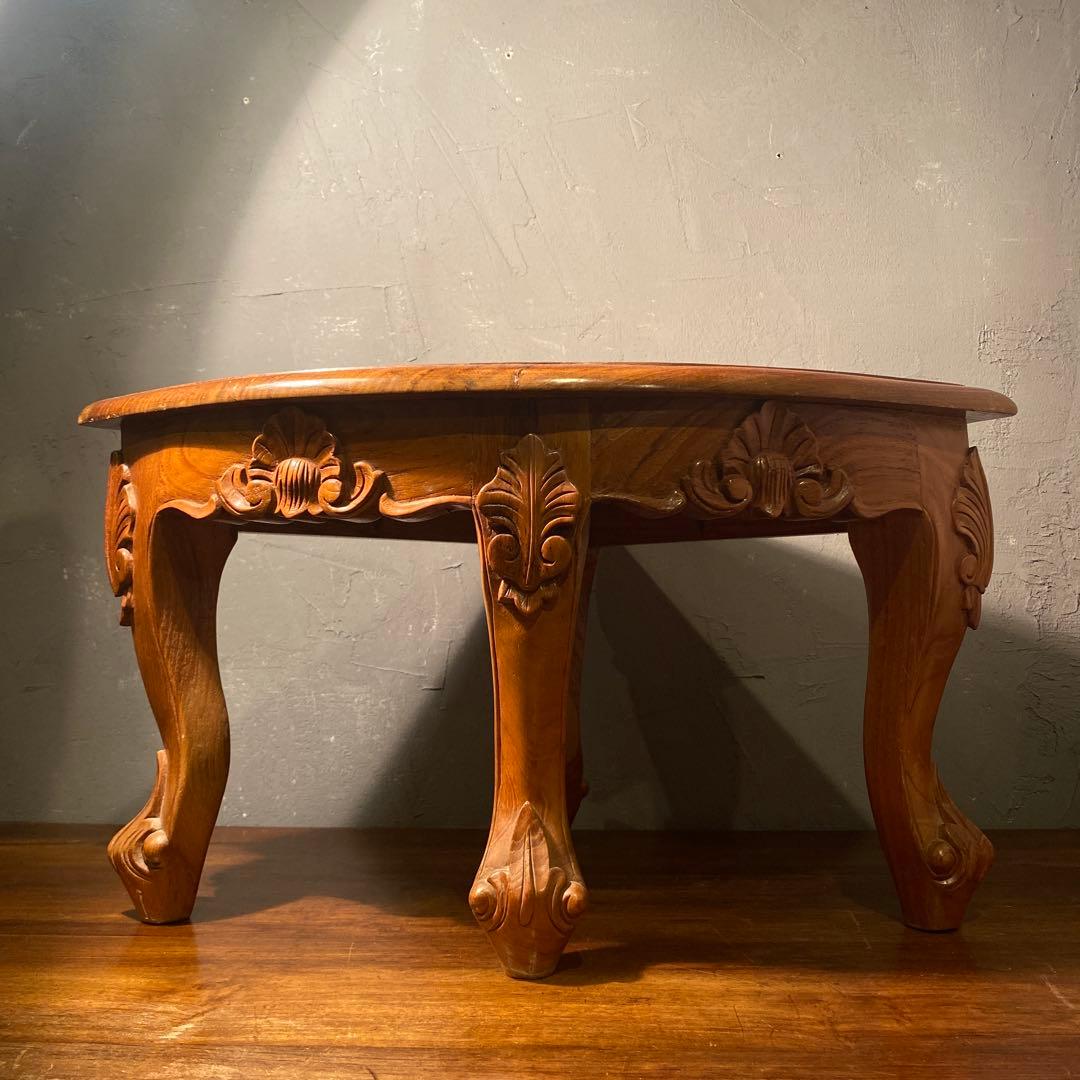 木彫 コーナーテーブル ヴィンテージ 猫脚 家具 花台 インテリア 海外