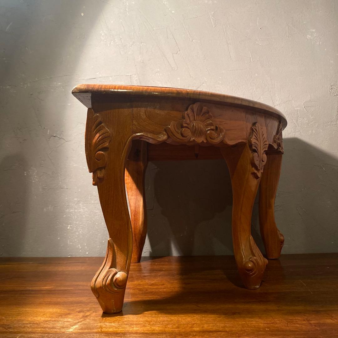 木彫 コーナーテーブル ヴィンテージ 猫脚 家具 花台 インテリア 海外