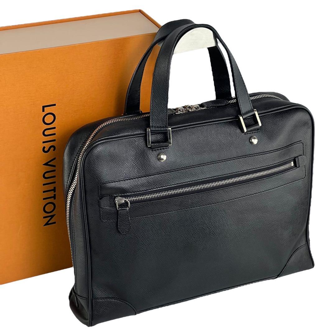 【美品】ルイヴィトン　タイガ　ビジネスバッグ　トート　レザー　黒　ハンド