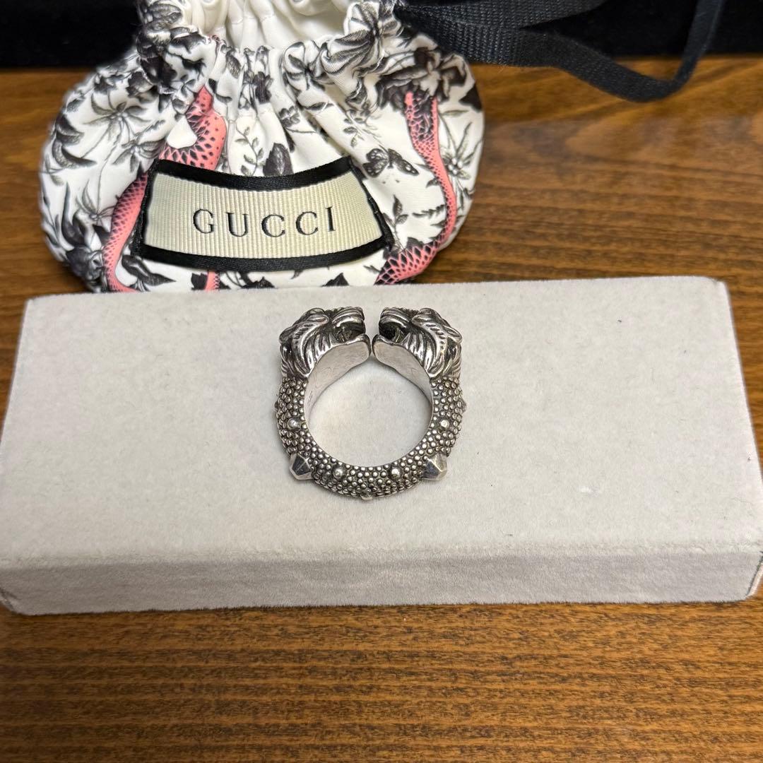 d*e様 【送料無料】GUCCI シルバー925 タイガーヘッド リング 21号