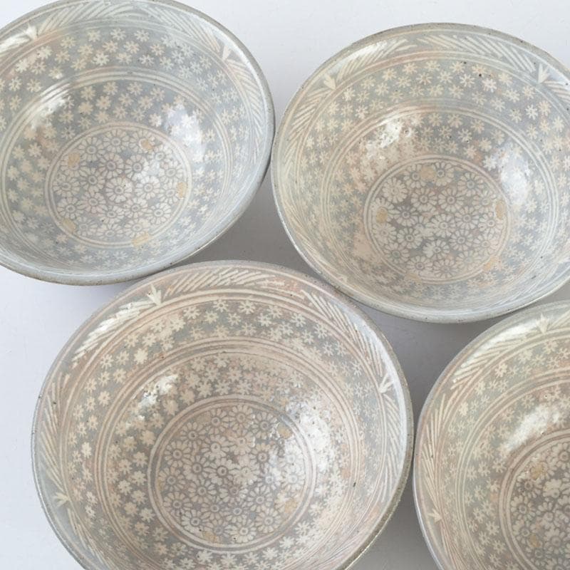 茶道具　金海駕洛窯　三島　数茶碗　五客　共箱　V　9468