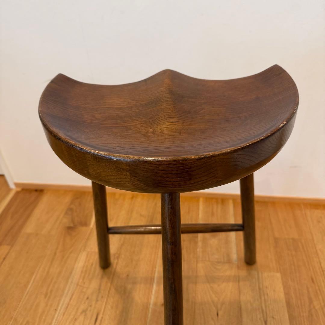 ハイスツール カウンターチェア 木製スツール ダークブラウン 英国 オーク