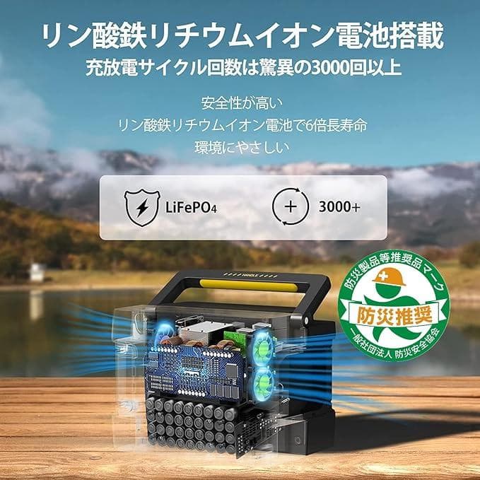 新品 Evopow ポータブル電源 リン酸鉄 大容量 515Wh 収納バッグ付