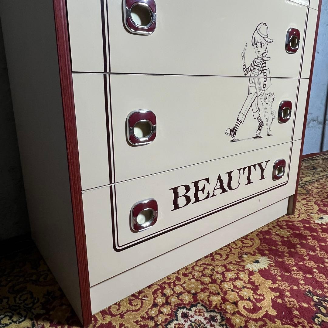 【昭和レトロ】BEAUTY イラスト 6段チェスト タンス セイリビューティー⓵