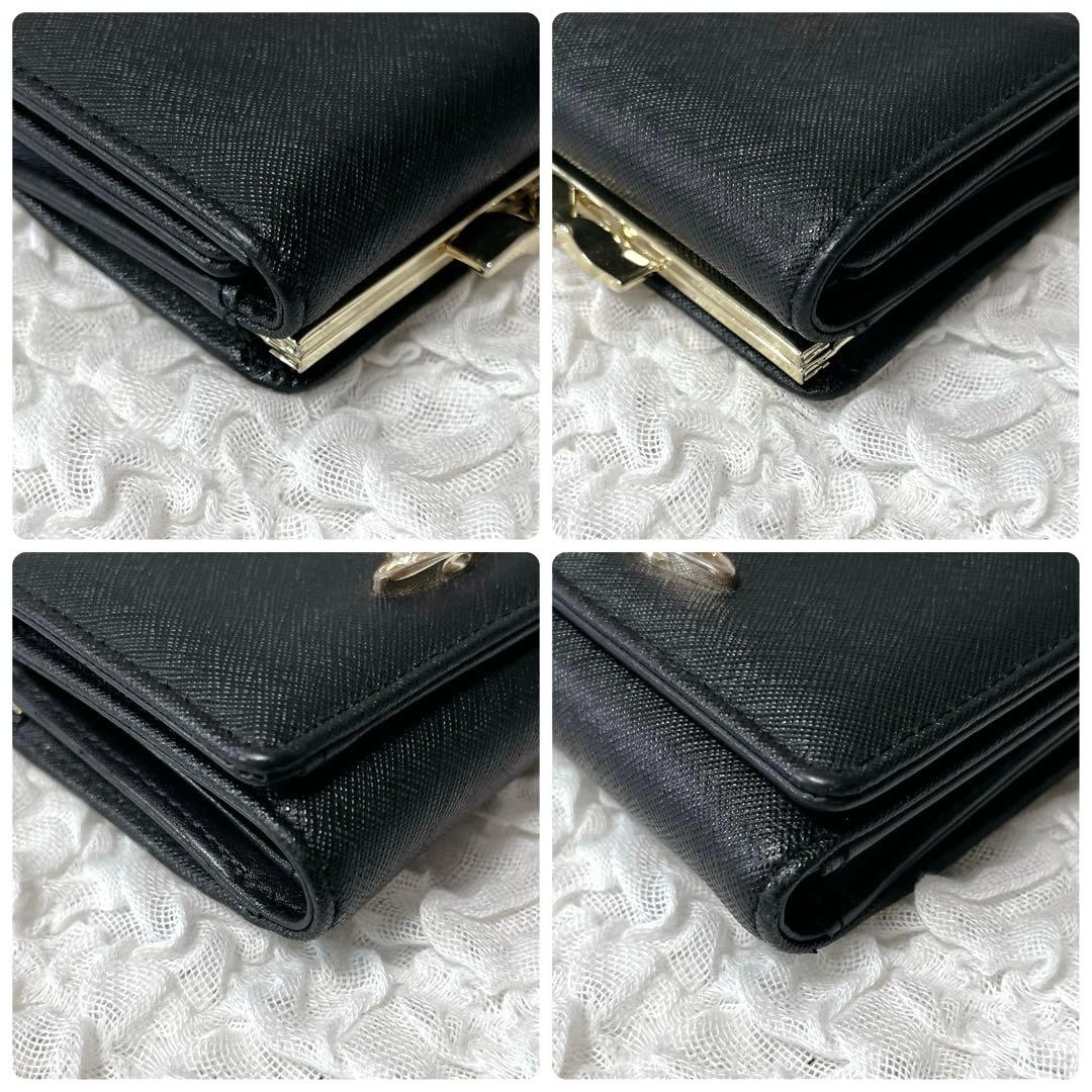 三つ折り　vivienne オーブ三つ折り財布 レザー　サフィアーノ　がま口