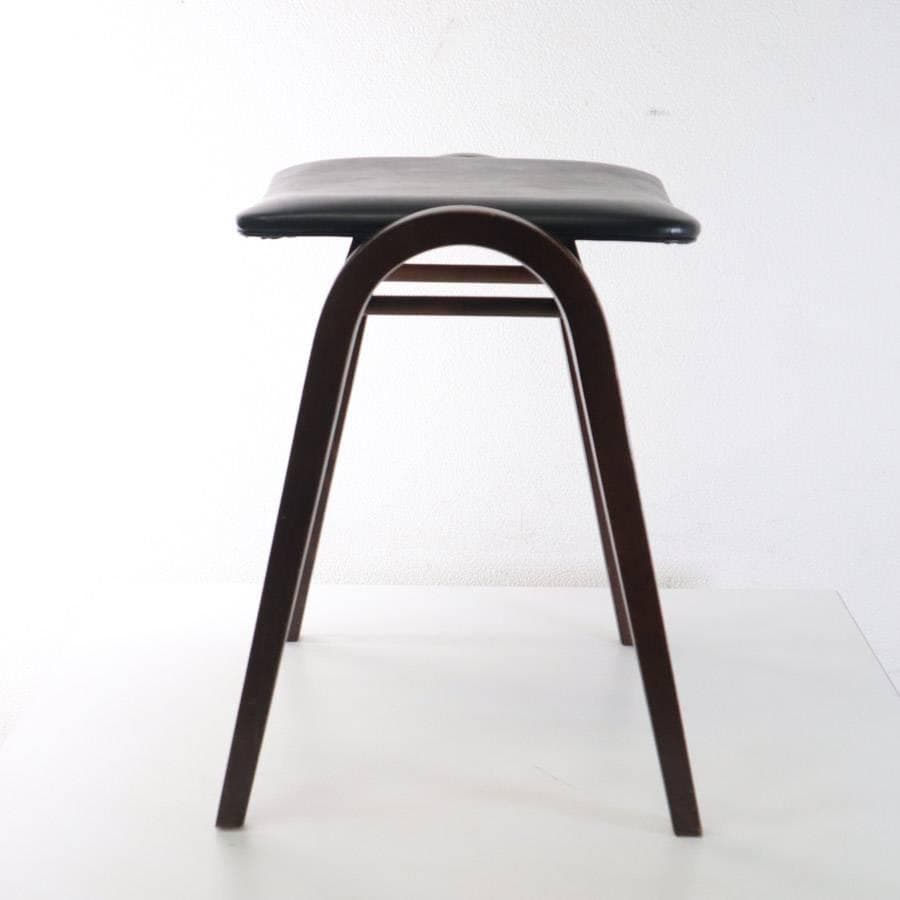 秋田木工 IDC大塚 No.202 剣持勇 スタッキングスツール 黒 PVC⑧