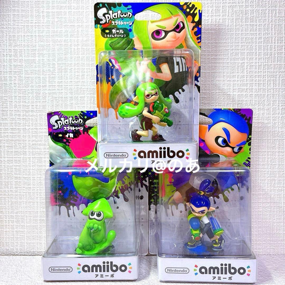 未開封 アミーボ スプラトゥーン ガール グリーン ボーイ　イカ amiibo