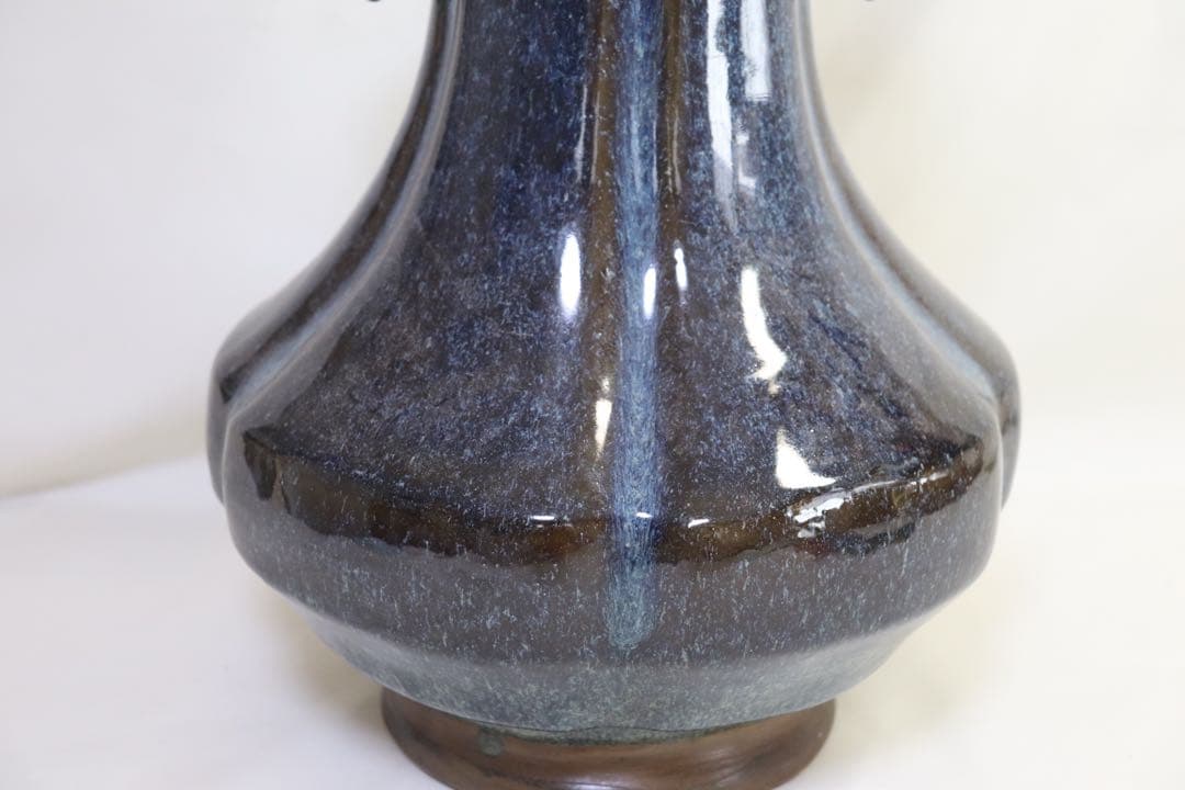 ※中国　鈞釉双耳瓶　送料込み0408