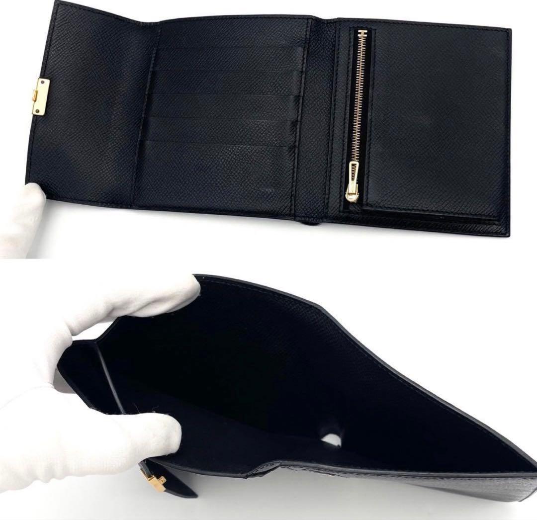 売り切り価格！美品 HERMES エルメスクリック12 三つ折り財布　黒