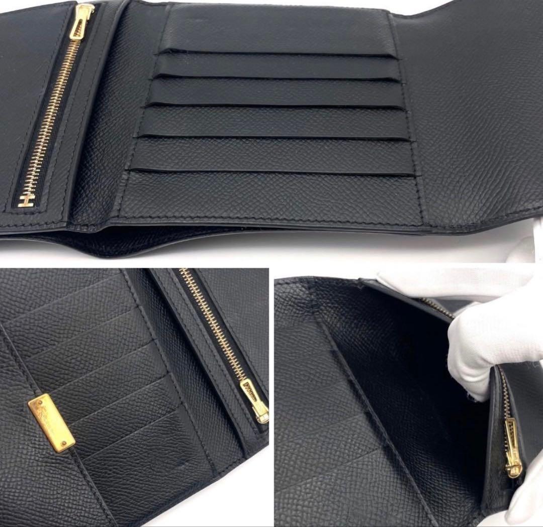 売り切り価格！美品 HERMES エルメスクリック12 三つ折り財布　黒