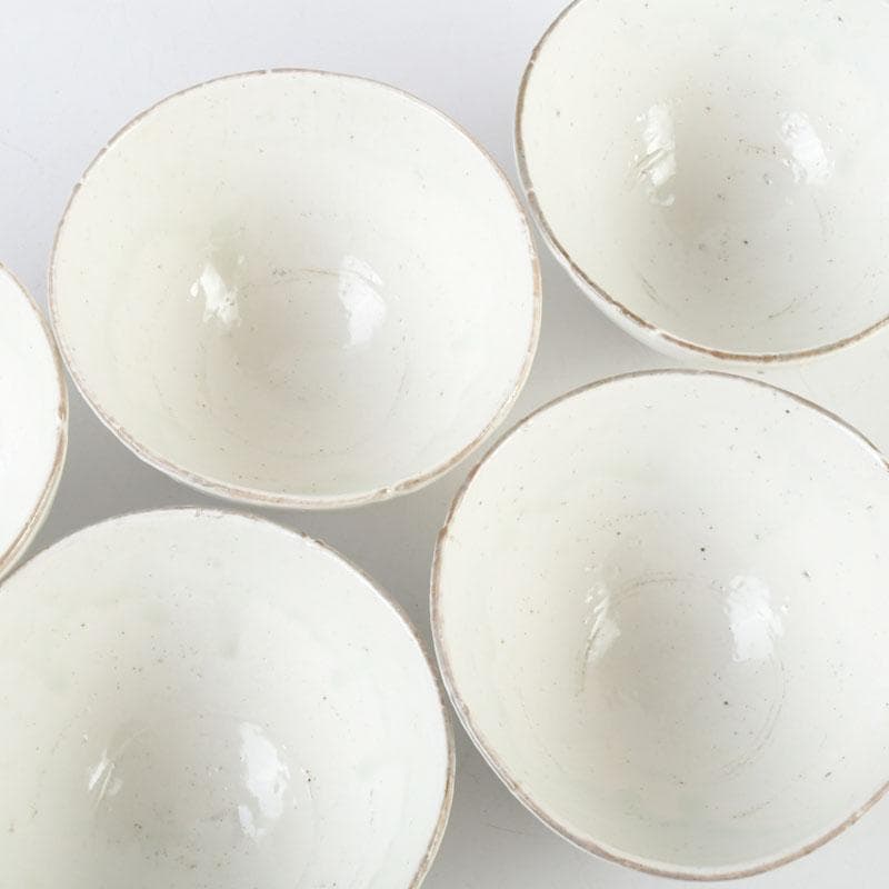 和食器　茶懐石　寿康窯　柳楽泰久作　粉引手　小鉢　五客　共箱　C　9333