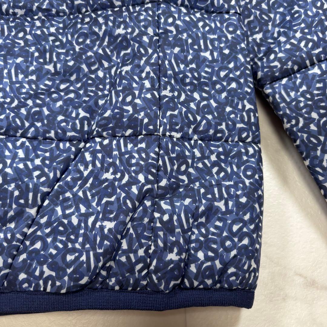 【美品】ZOY ゾーイ 中綿ジャケット ゴルフウェア 総柄 ロゴ 青 38