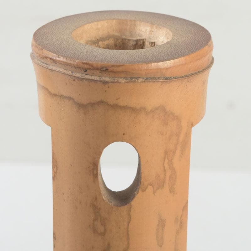 茶道具　古竹製　一重竹花生　花押あり　仰止斎（松尾宗古）書付共箱　C　9723