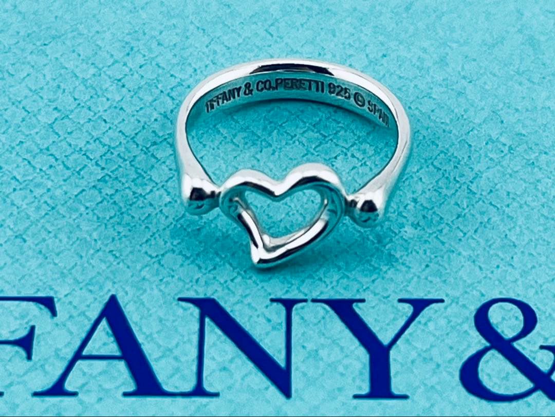 c948 美品　ティファニー　オープンハート　リング　シルバー925 約8.5号