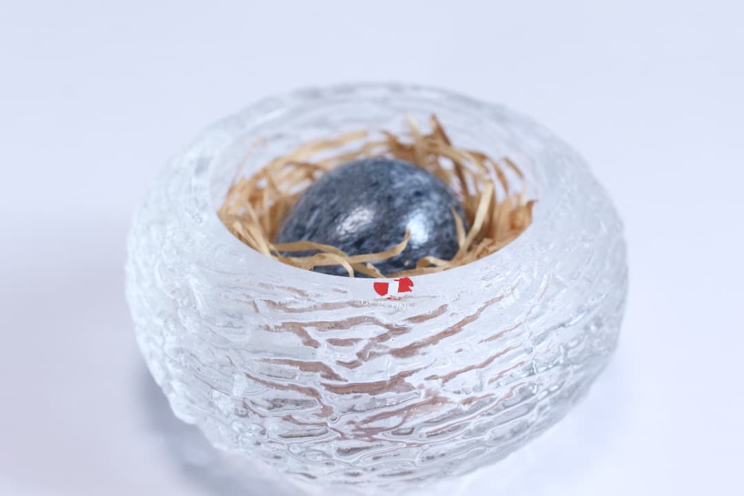4685  鳥の巣　キャンドルホルダー　ガラス　オブジェ　イッタラ