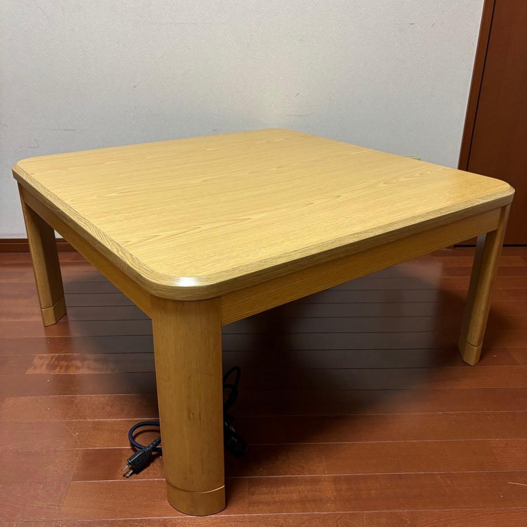 サンコウ家具調正方形こたつ 高さ調節機能あり電源コード付き
