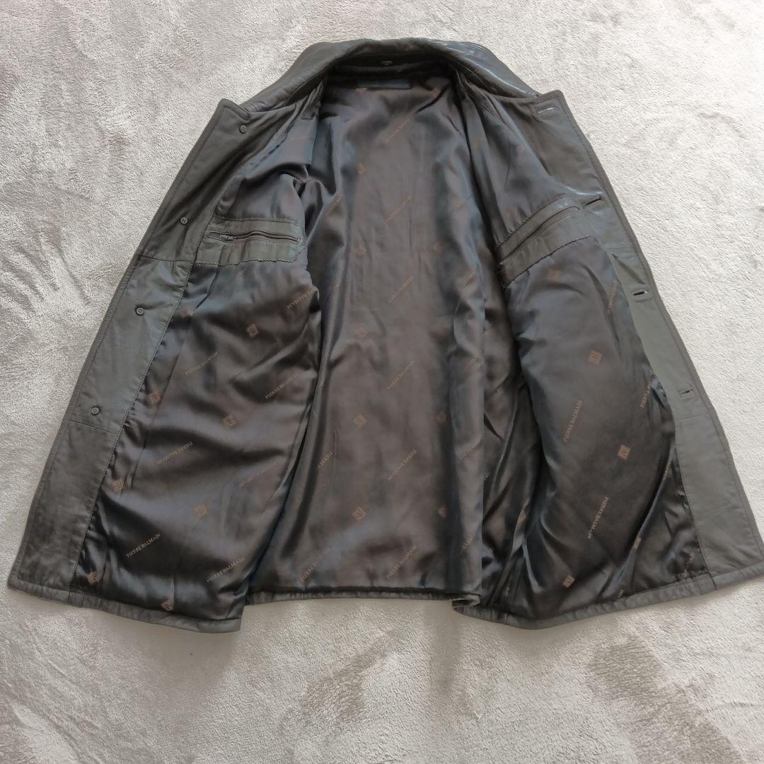 ピエールバルマン　ラムレザーコート ヴィンテージ　ブラウン　サイズLL