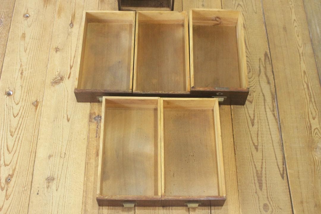 レトロ 引き出し 抽斗 5杯 ドロワー 収納 小物入れ レターケース A4 木製