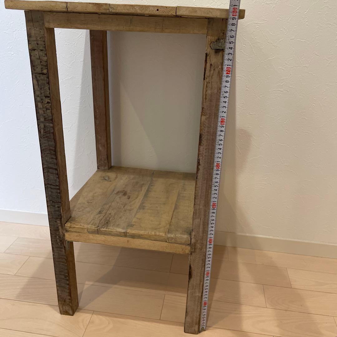 ナチュラルウッド2段シェルフ　アンティーク