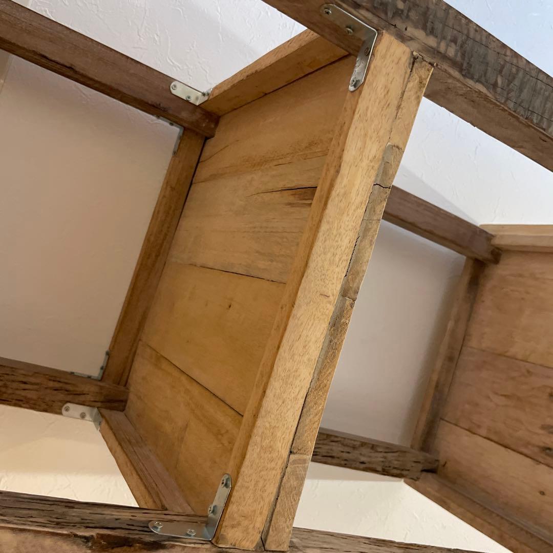 ナチュラルウッド2段シェルフ　アンティーク