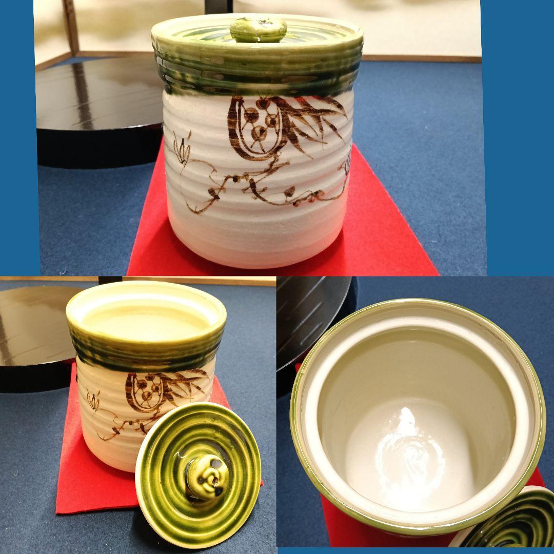 AN62 茶道具 丸卓 未使用 織部五陶水差 未使用付 紙箱 美品