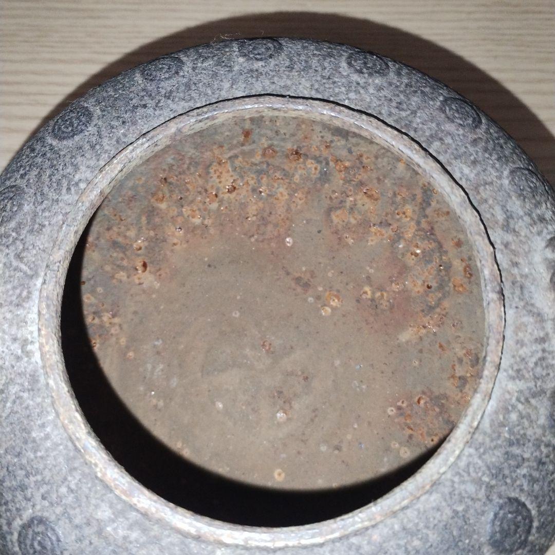 鉄製丸型鉄瓶 龍文堂造