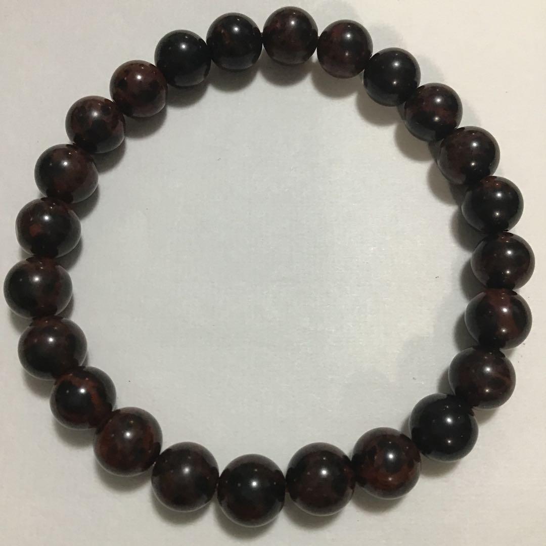 ヴァーミリオンオブシディアン 5A 鑑定書付 8mm パワーストーンブレスレット