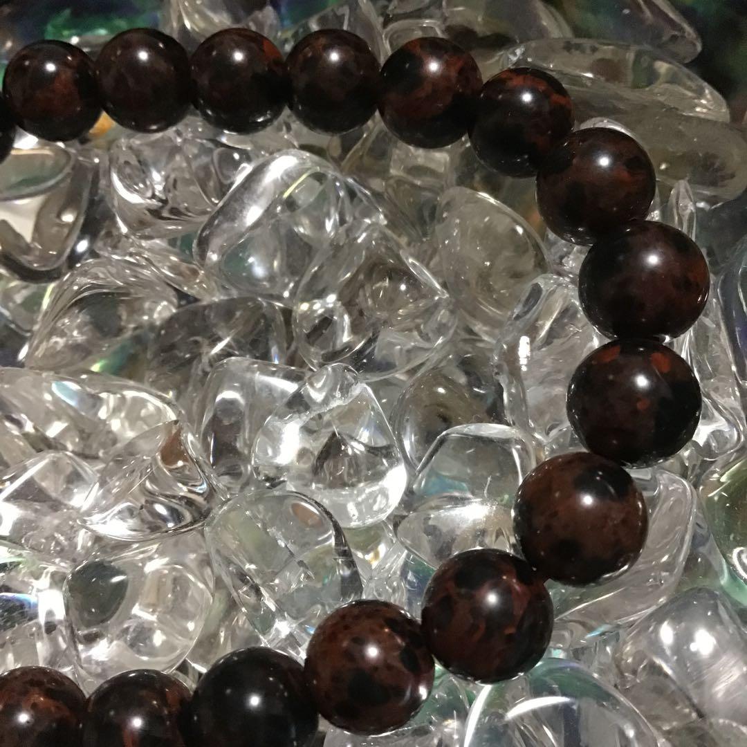 ヴァーミリオンオブシディアン 5A 鑑定書付 8mm パワーストーンブレスレット