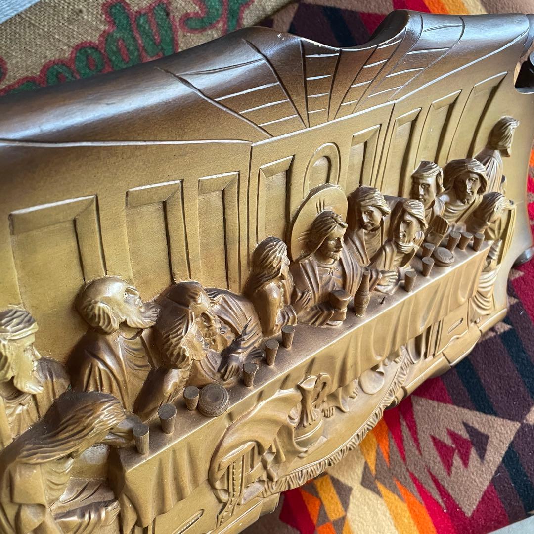 芸術品！30s〜40s 最後の晩餐　レオナルドダビンチ木彫りアメリカアンティーク