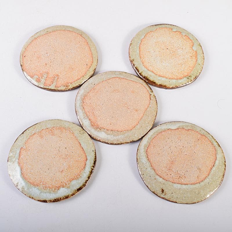 和食器　廣永陶苑　草花文　銘々皿　五客　共箱　二点まとめて　C　R8586