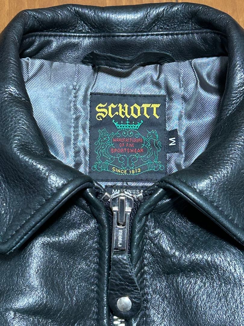 極美品 Supreme Schott leather jacket 黒 M