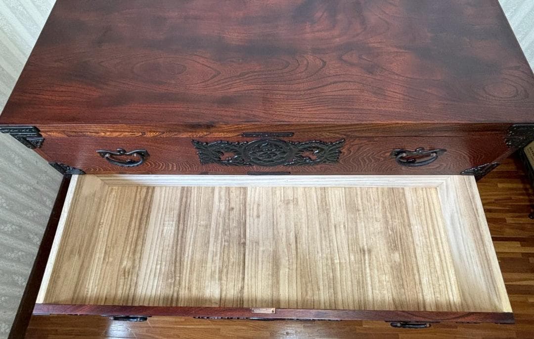 美品　岩谷堂箪笥　欅　4段チェスト　鍵付き