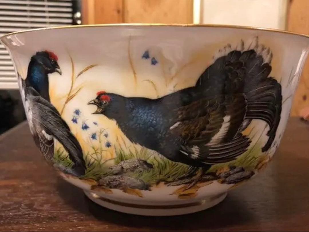 超希少　フランクリンミント社　イギリス　1981年　ボール　鳥　大鉢