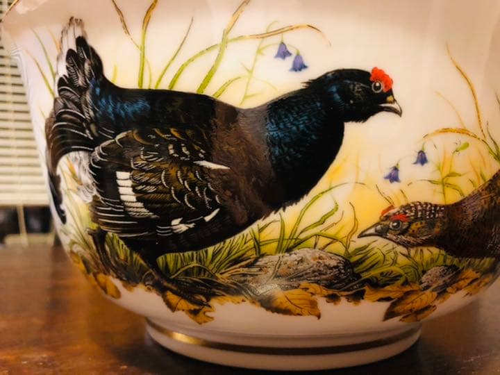 超希少　フランクリンミント社　イギリス　1981年　ボール　鳥　大鉢