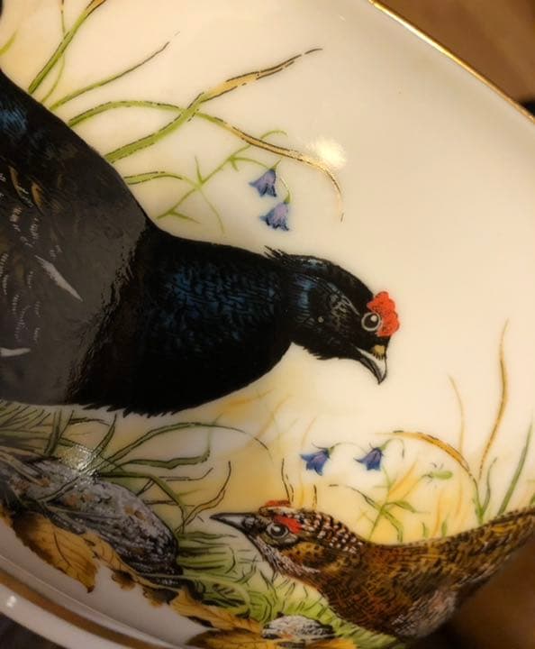 超希少　フランクリンミント社　イギリス　1981年　ボール　鳥　大鉢