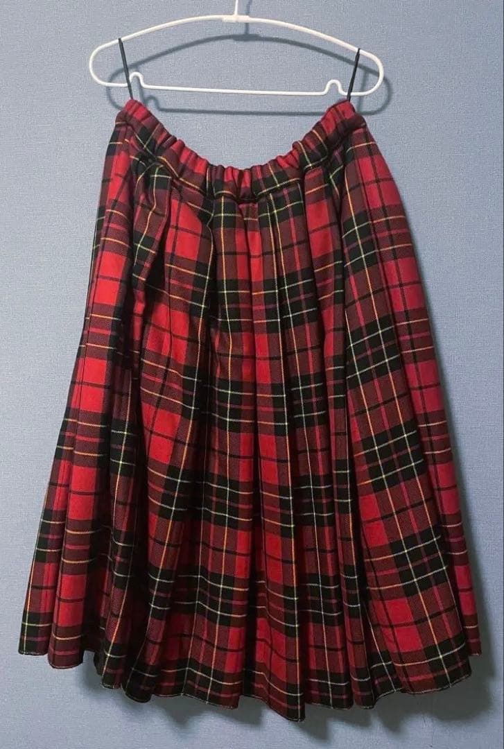 コムデギャルソン 中わた入り チェック プリーツスカート