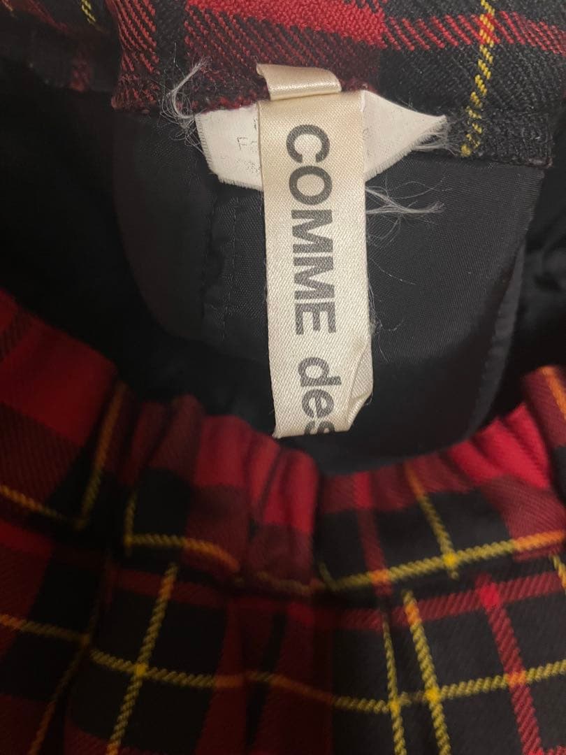 コムデギャルソン 中わた入り チェック プリーツスカート