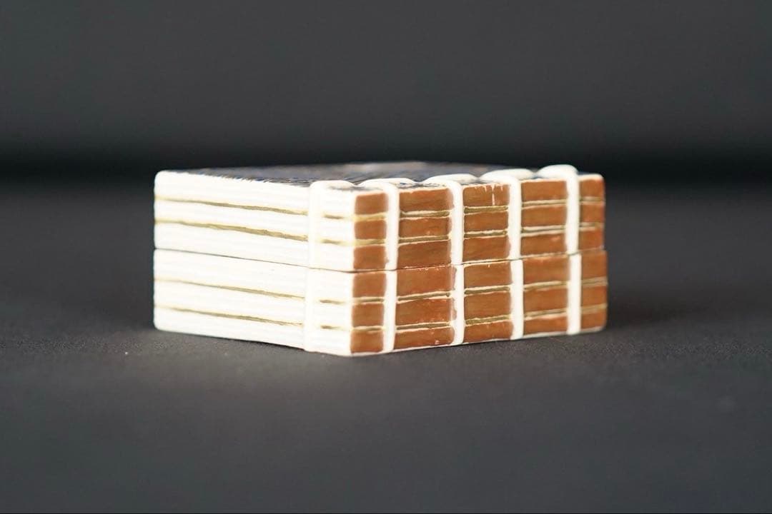 通次阿山 和本 香合 共箱 共布 茶道具